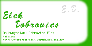elek dobrovics business card